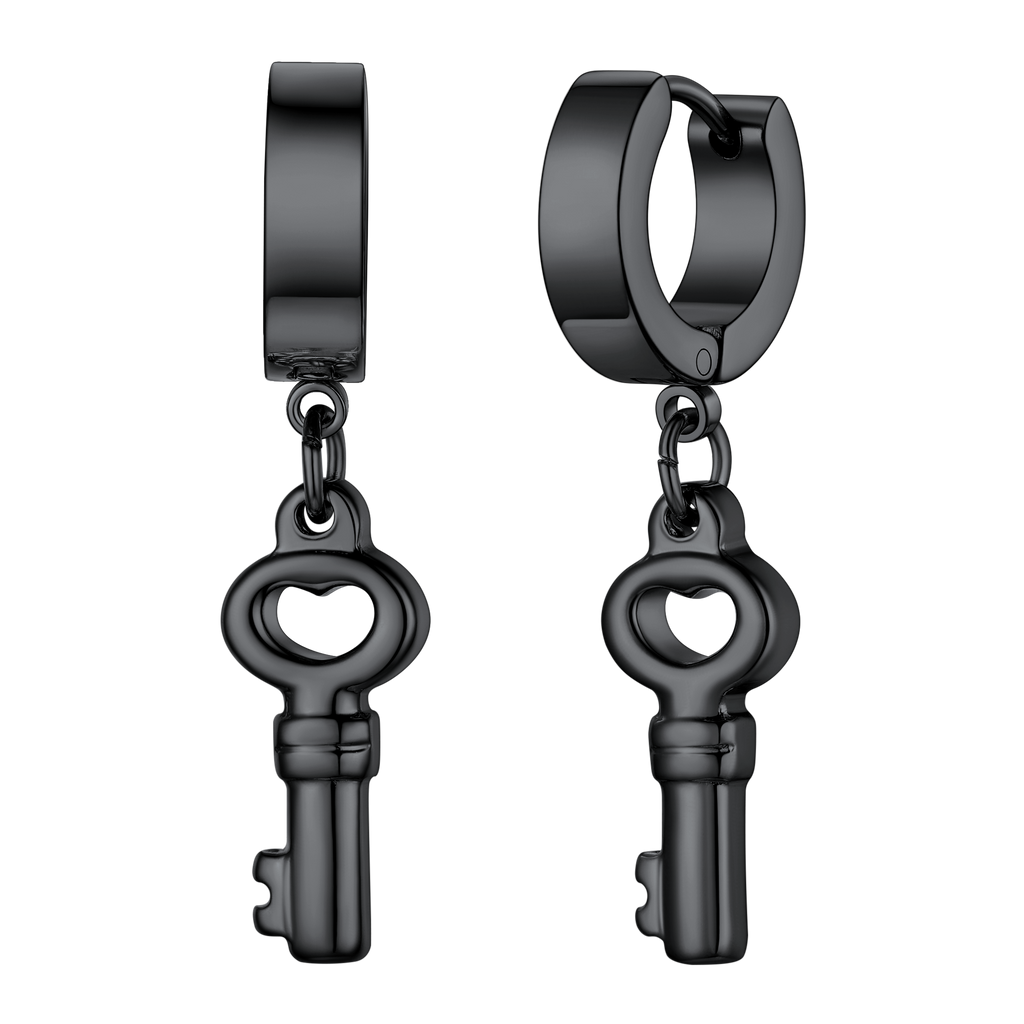 Flash Key Dangle Hoop Earrings for