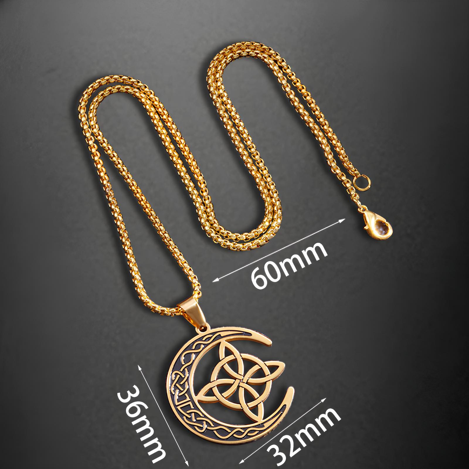 Enchanted Witches Knot and Crescent Moon Necklace