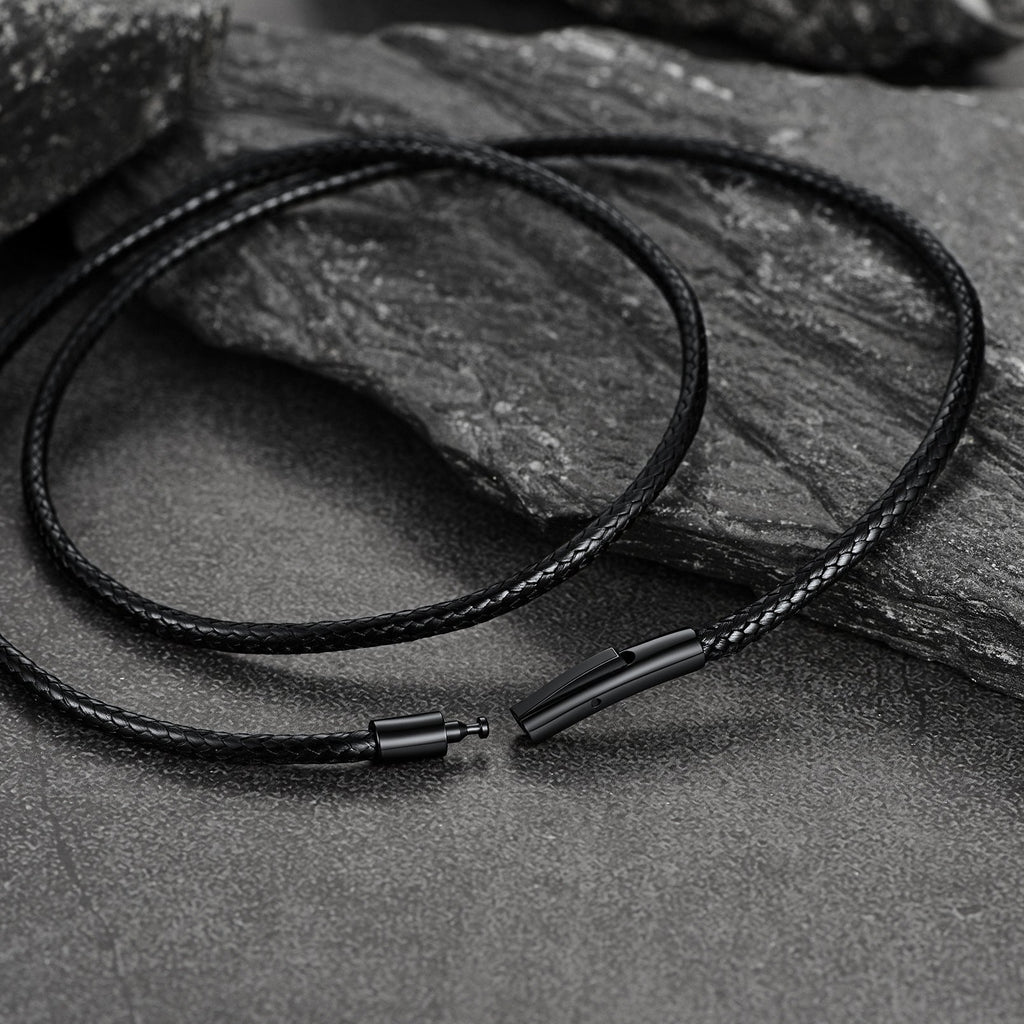 Braided Leather Cord Chain Wax Rope Necklace for 2mm/3mm