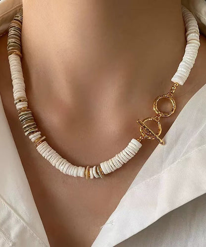 Light Shell Bead Natural Stone Collarbone Necklace