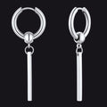 Punk Long Bar Drop Hoop Earrings for