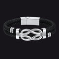 Customized Infinity Love Knot Leather Bracelet for
