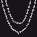 Figaro Curb Chain Link Necklace, 6/7.5/10 Mm Width