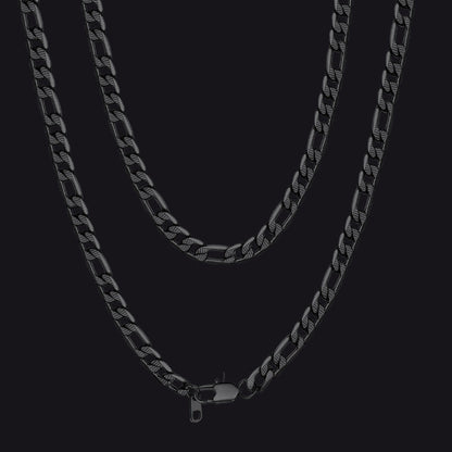Figaro Curb Chain Link Necklace, 6/7.5/10 Mm Width