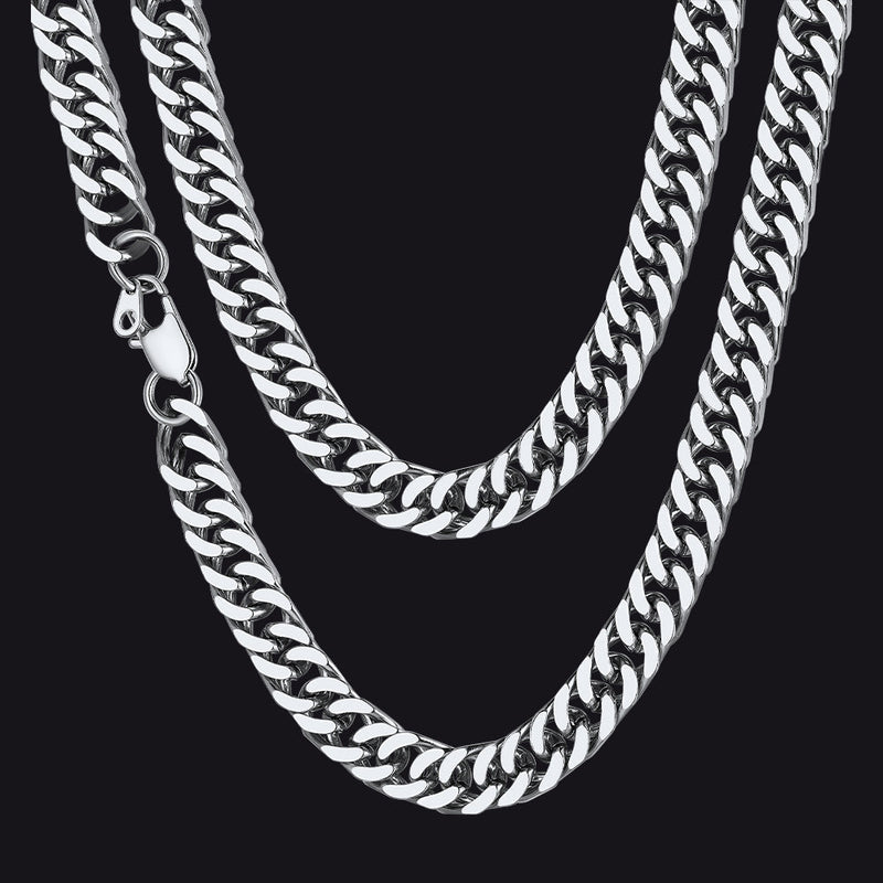 Miami Cuban Link Chain Necklace With Gift Crad for Him