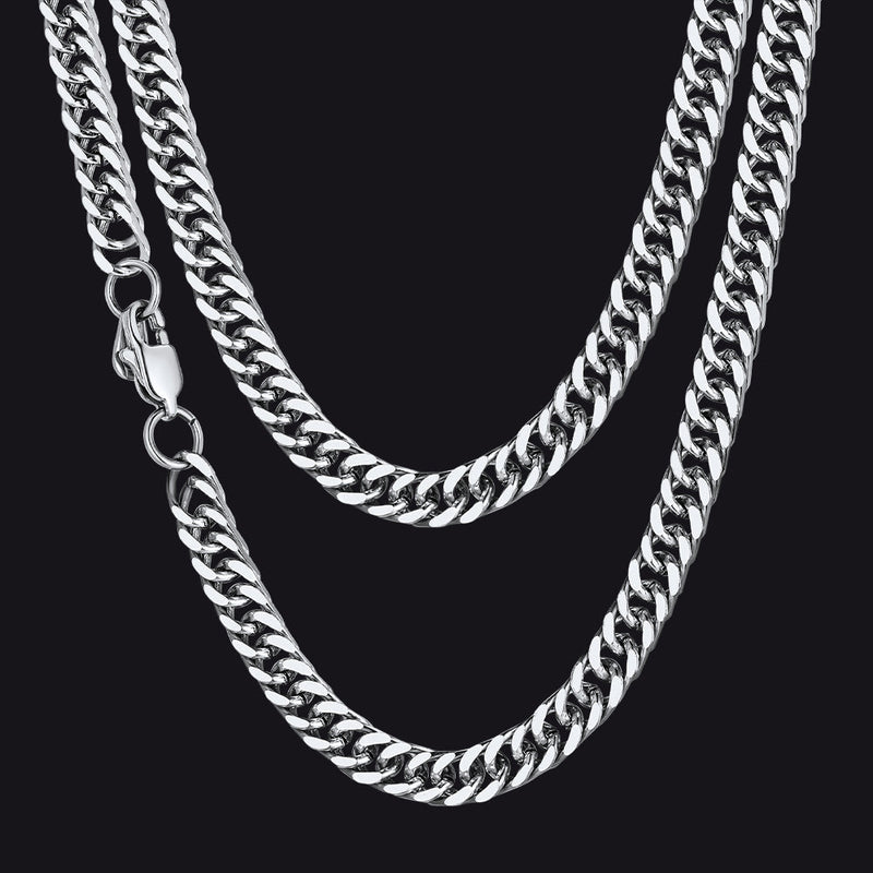 Miami Cuban Link Chain Necklace With Gift Crad for Him