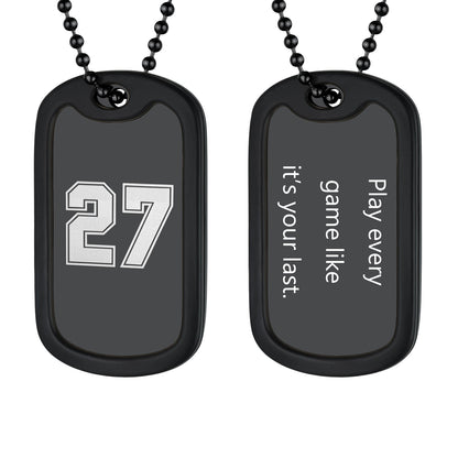 Customized Sport Number Dog Tag Necklace for