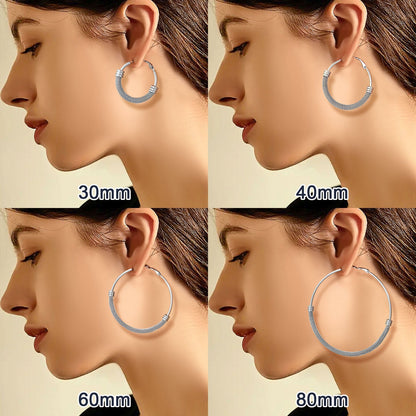 Minimalist Chunky Hoop Earrings for With Lobster Clasp