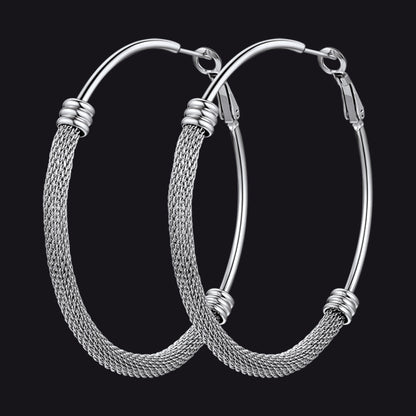 Minimalist Chunky Hoop Earrings for With Lobster Clasp