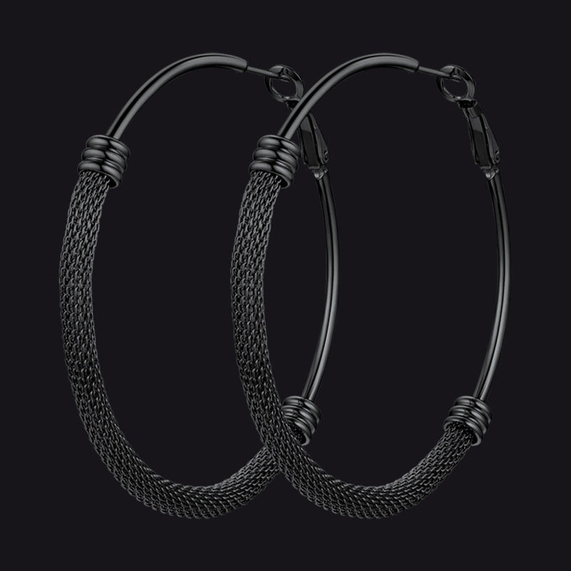 Minimalist Chunky Hoop Earrings for With Lobster Clasp