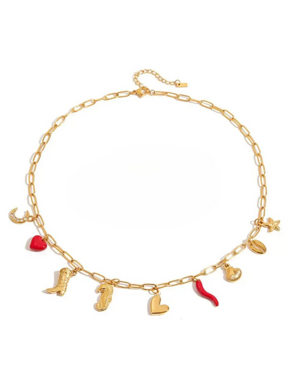Carla Bead & Charm Necklace Set
