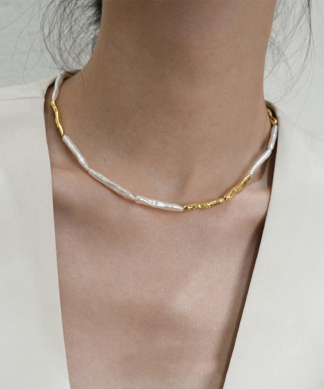 Modern Colorblock Alloy Pearl Princess Necklace Wo013