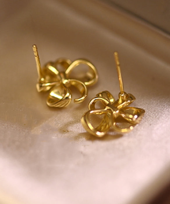Modern Gold Hollow Out Gold Plated Stud Earrings