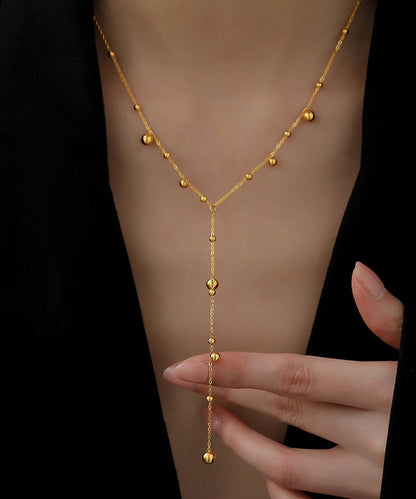Modern Gold Stainless Steel Alloy Tassel Pendant Necklace Mm083