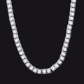 4mm Princess Cut Tennis Chain Necklace Cz Stones for