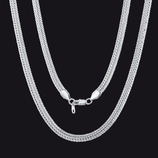 6mm Foxtail Chain Link Necklace for