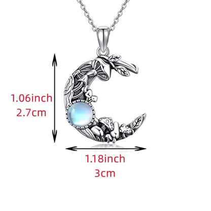Dainty Moonstone Mushroom Necklace