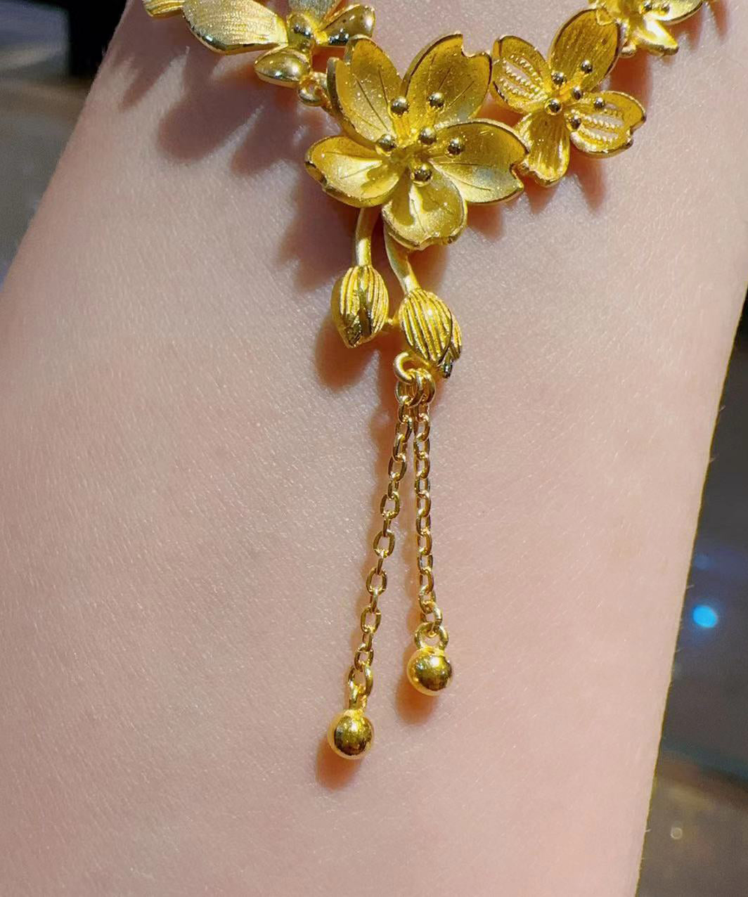New Gold Sterling Silver Overgild Tassel Pendant Necklace