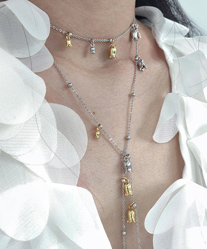 New Silk Alloy Tassel Lariat Necklace Ya016