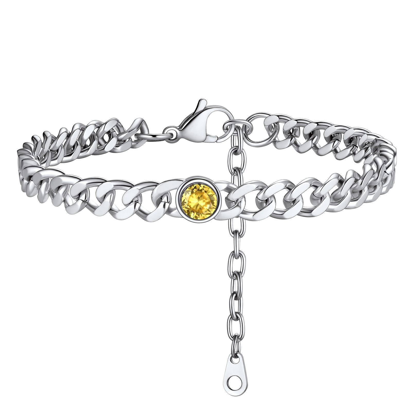 Personalized Birthstone Cuban Link Anklet for