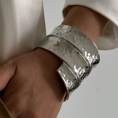 Desire Hammered Cuff Bracelet Set