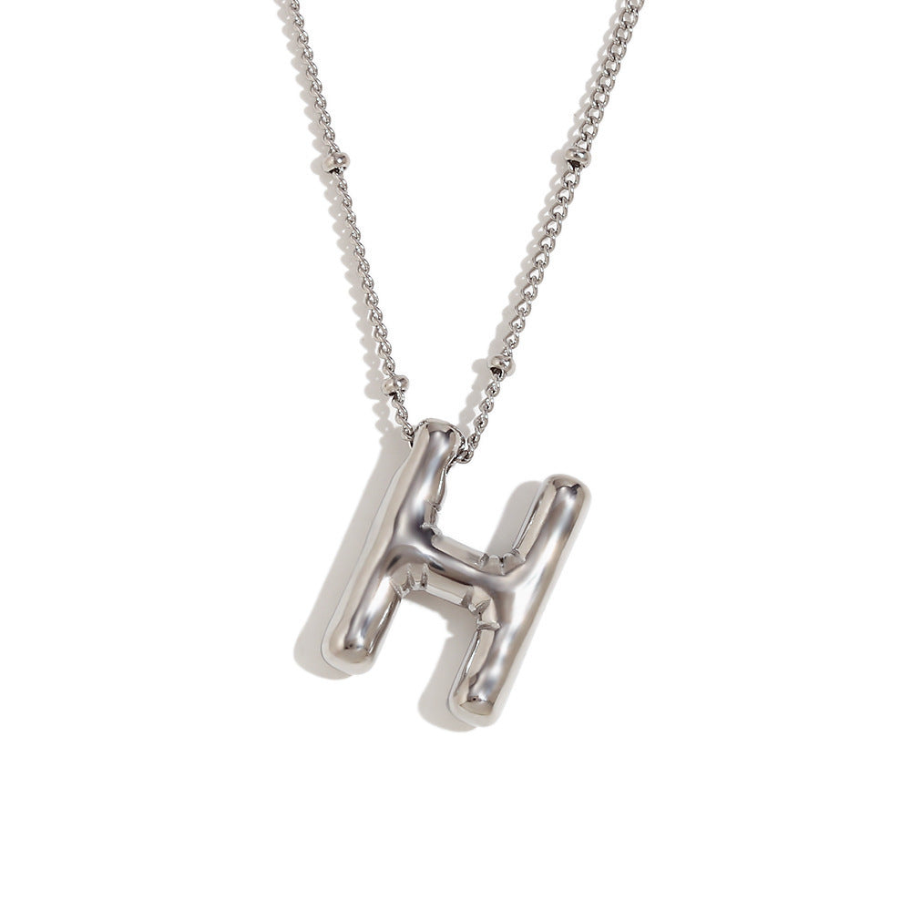 Aiyanah Glossy Bubble Letter Necklace