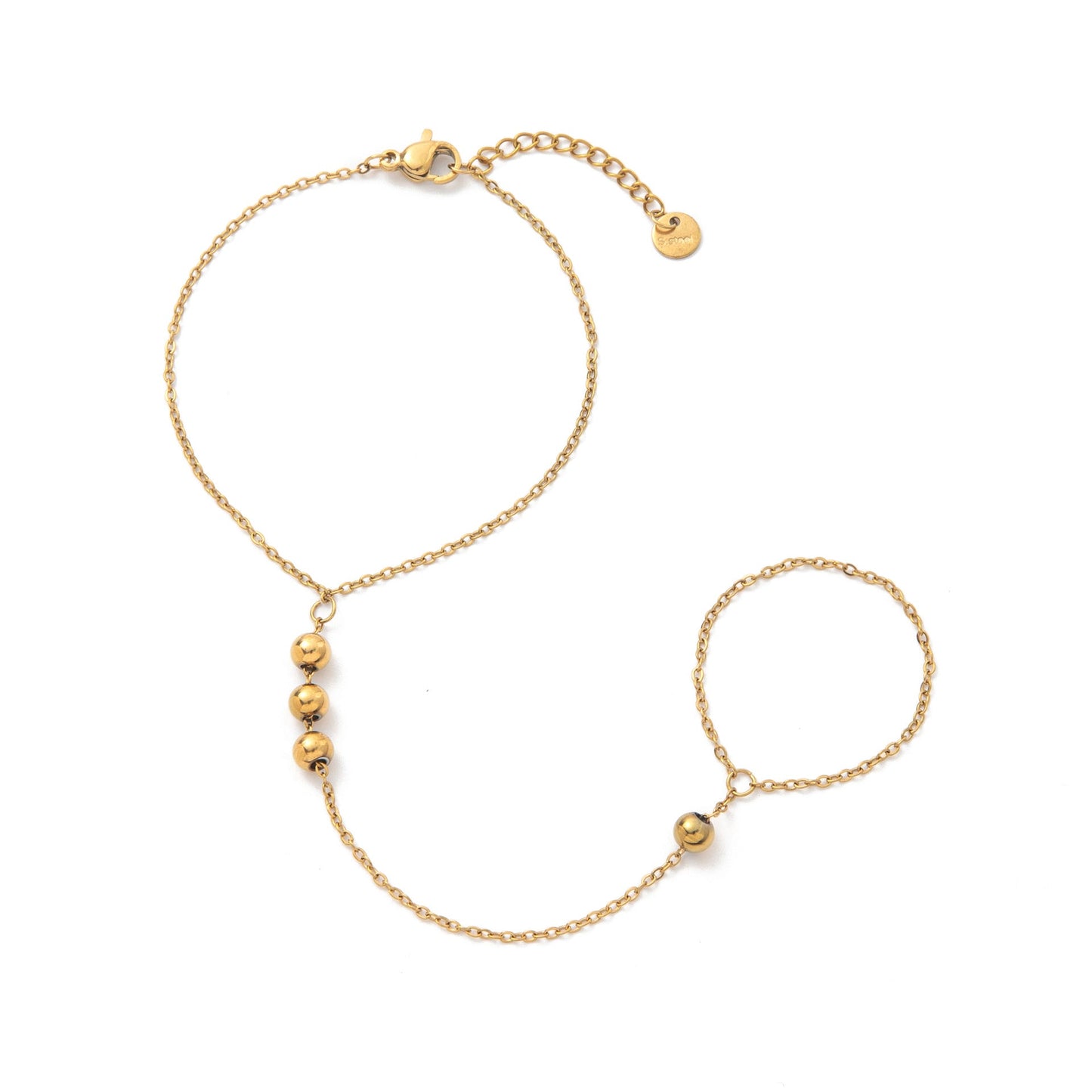 Elliette Gold Plated Finger Chain Bracelet
