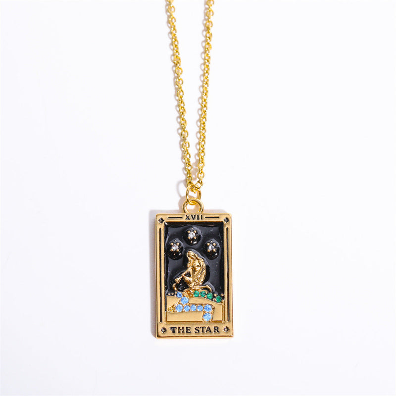 Athena Gilded Tarot Charm Necklace