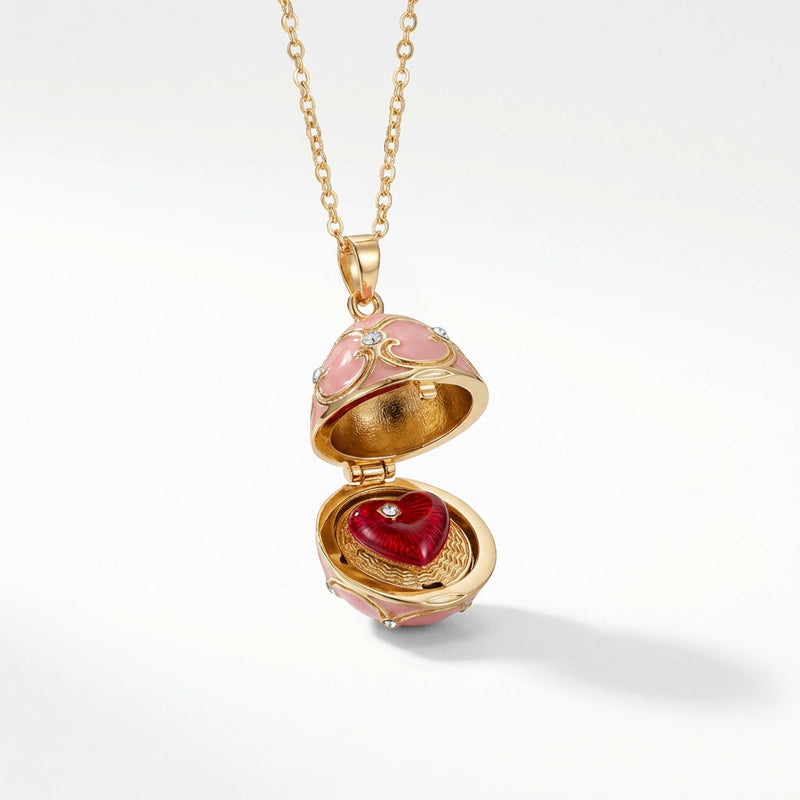 Enameled Egg Pendant Necklace