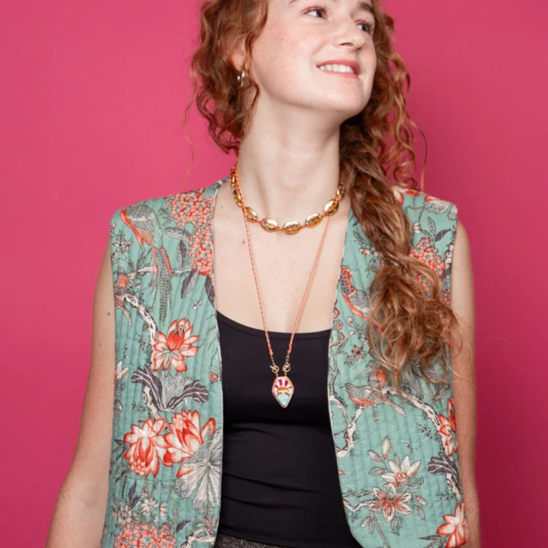 Color Cord Pendant Necklace