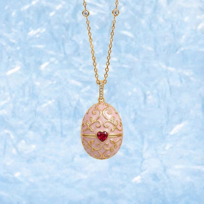 Enameled Egg Pendant Necklace