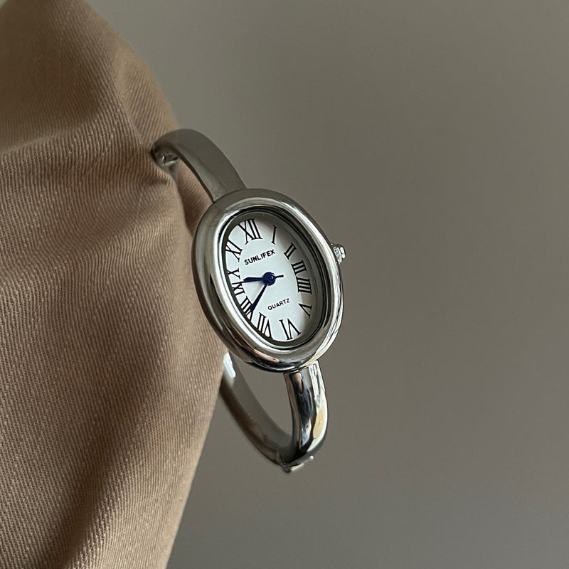 Anorah Diamond Oval Bracelet Watch