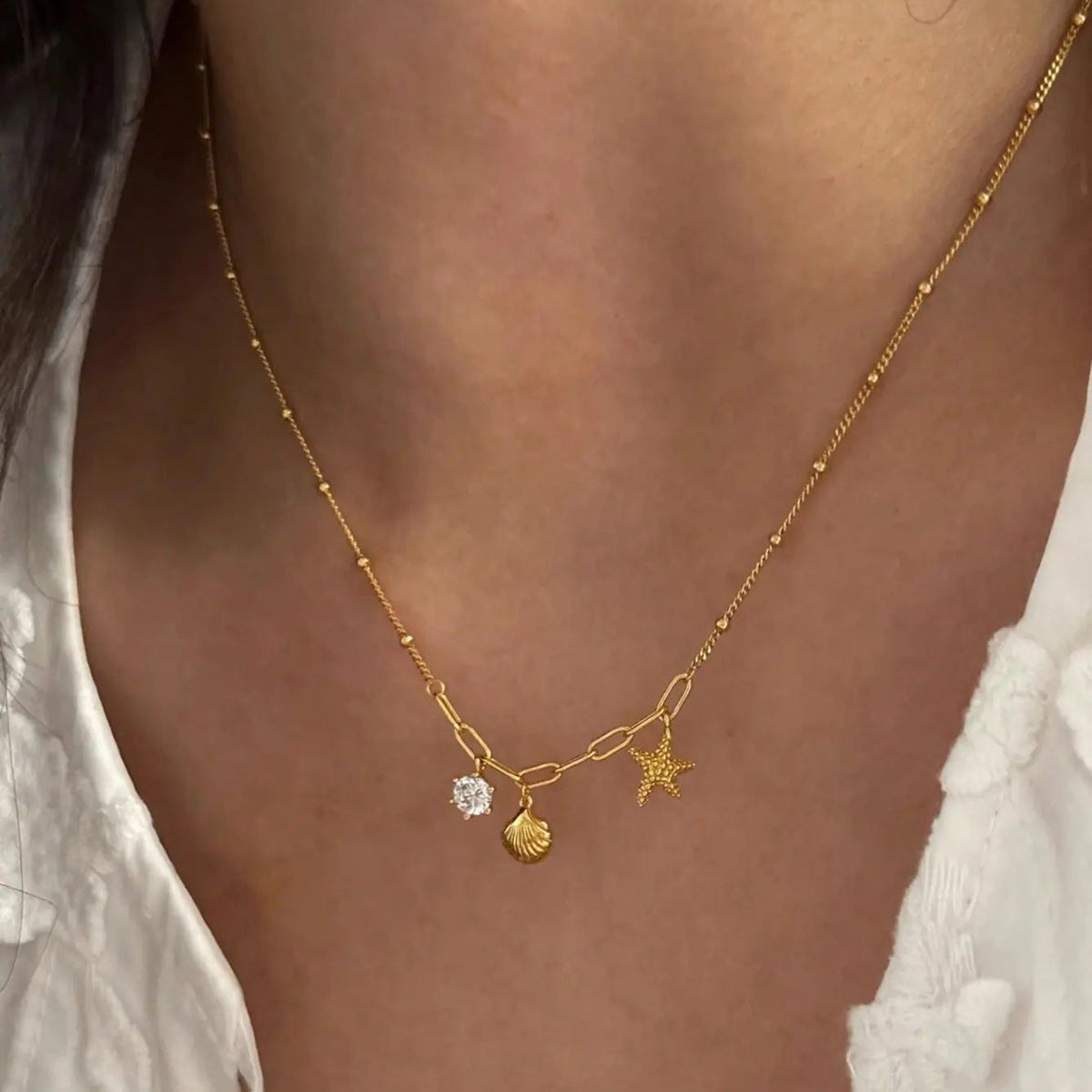 Seaside Charm Minimal Pendant Necklace