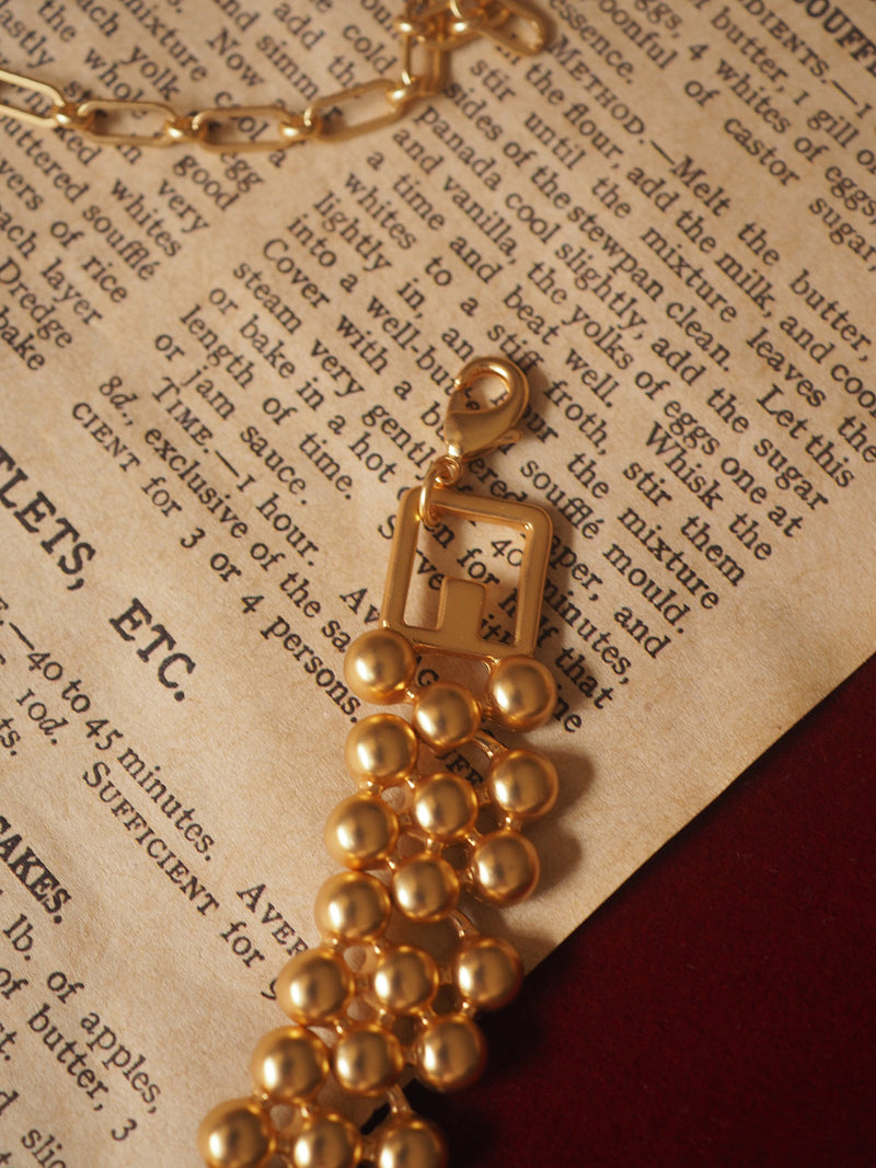 Tayah Golden Beaded Choker Necklace