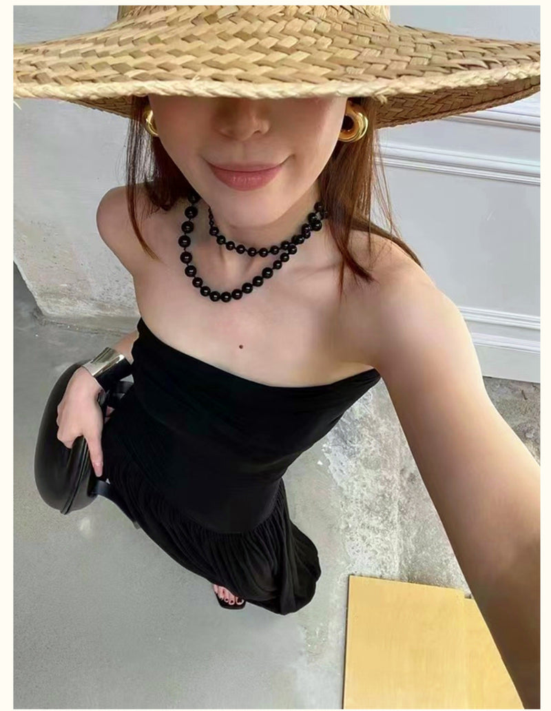 Luna Black Onyx Beaded Necklace