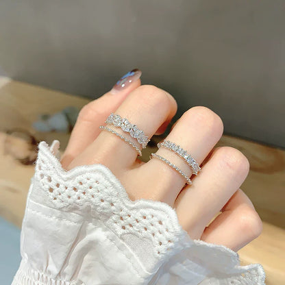 Dainty Leaf Zircon Open Ring
