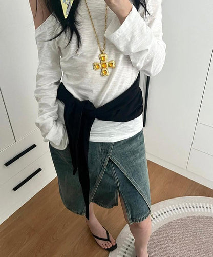 Amber Cross Pendant Necklace