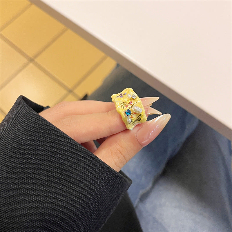 Janya Butterfly Enamel Stacked Ring