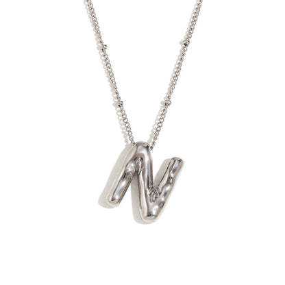 Aiyanah Glossy Bubble Letter Necklace