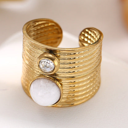 Hadlie Natural Stone Open Ring