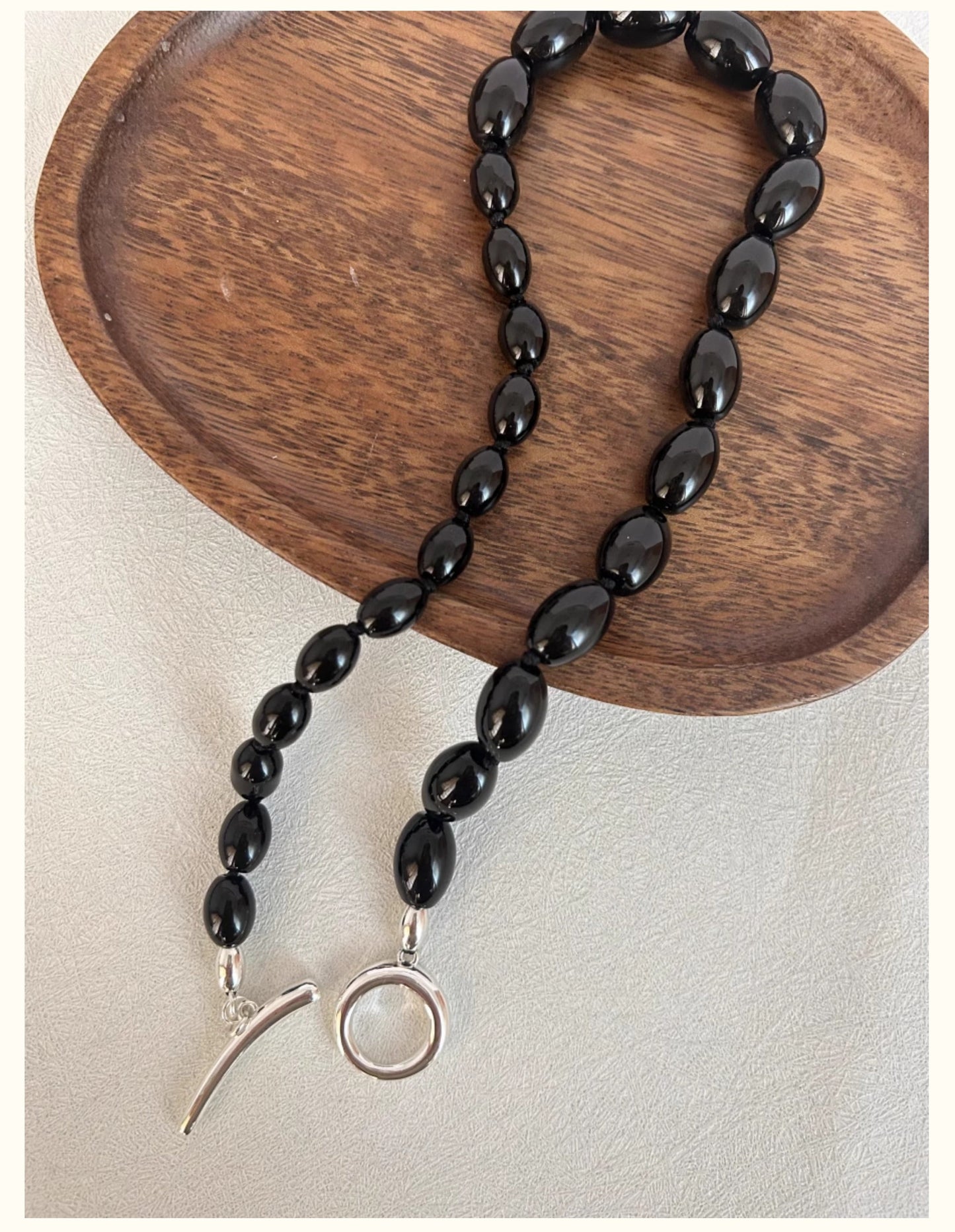 Midnight Onyx Bead Necklace