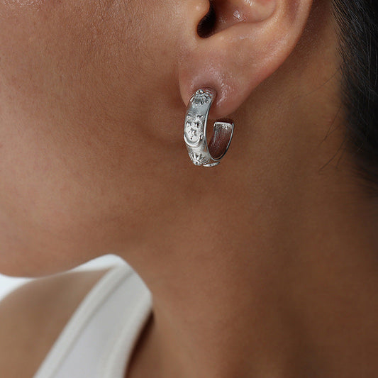 Palmer Moon & Star Zircon Earrings