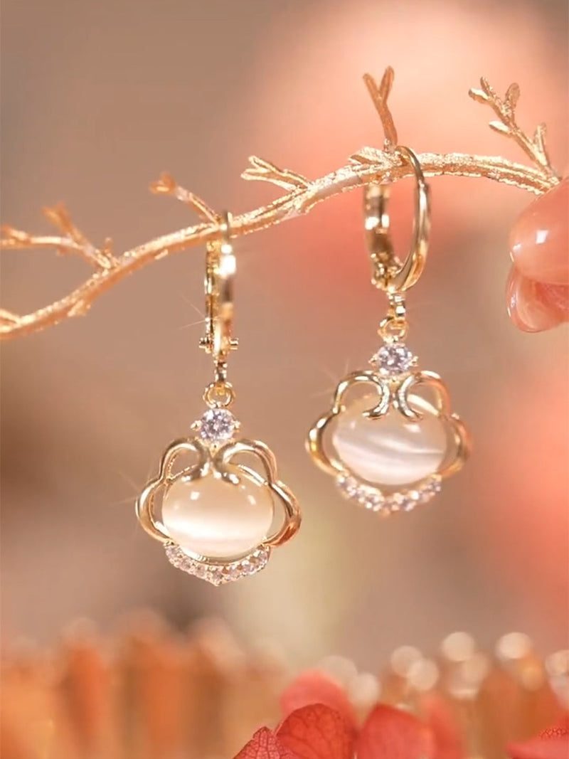 Luna Crystal Moonstone Earrings
