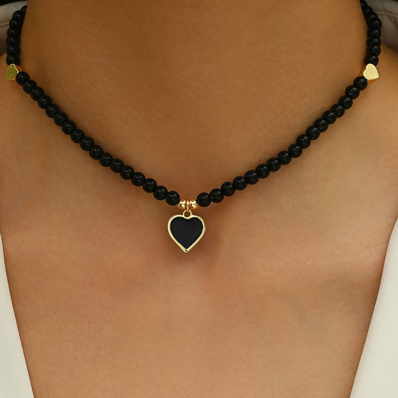 Obsidian Heart Protection Necklace