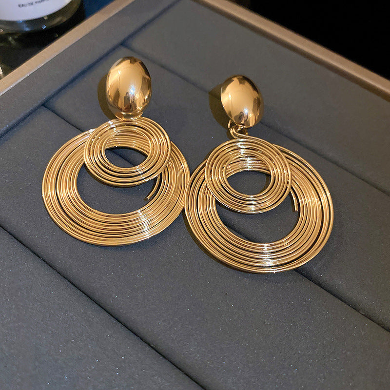 Cambri Layered Geometric Drop Earrings