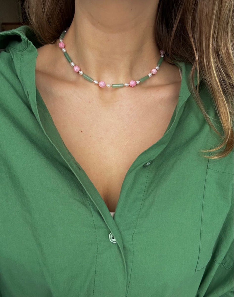 Clara Jade & Pearl Beaded Necklace