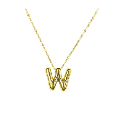 Aiyanah Glossy Bubble Letter Necklace
