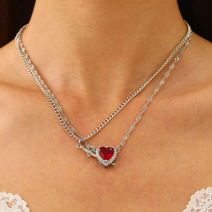 Carlynn Dagger Heart Pendant Necklace