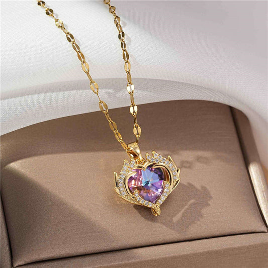 Sanvi Iridescent Heart Necklace