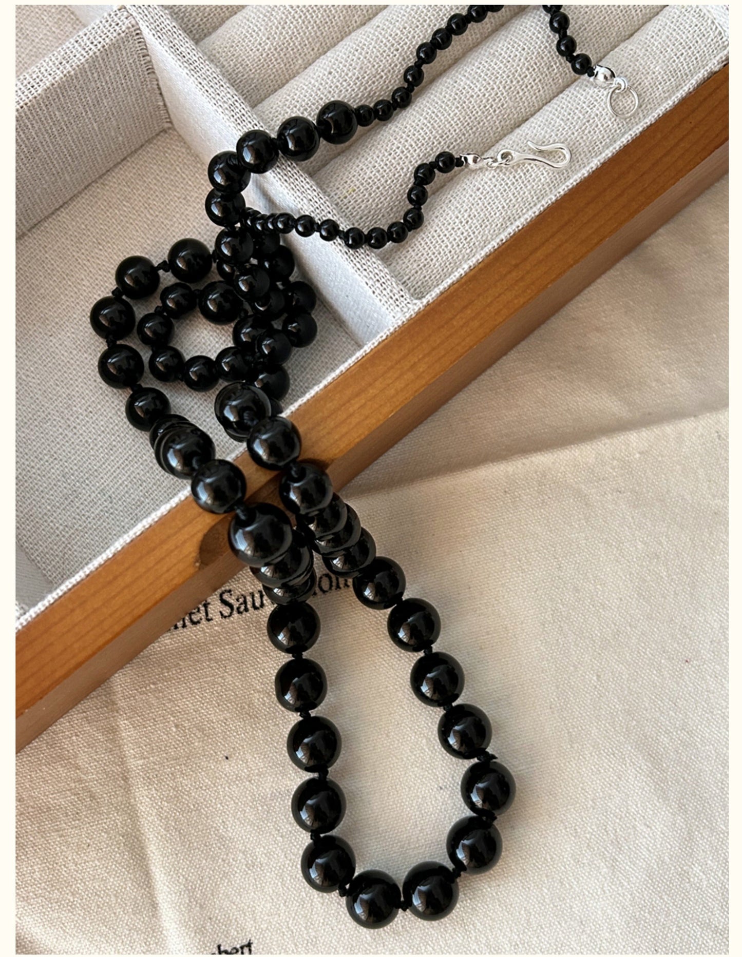 Luna Black Onyx Beaded Necklace